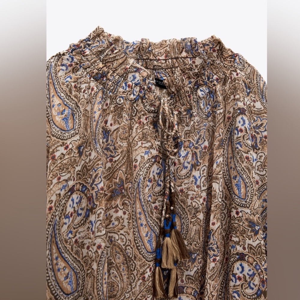 💫 Zara Boho Paisley Print Blouse 💫 - Picture 8 of 8